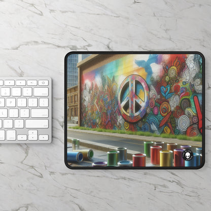 "Graffiti galáctico: un mural de arte callejero cósmico" - The Alien Gaming Mouse Pad Arte callejero