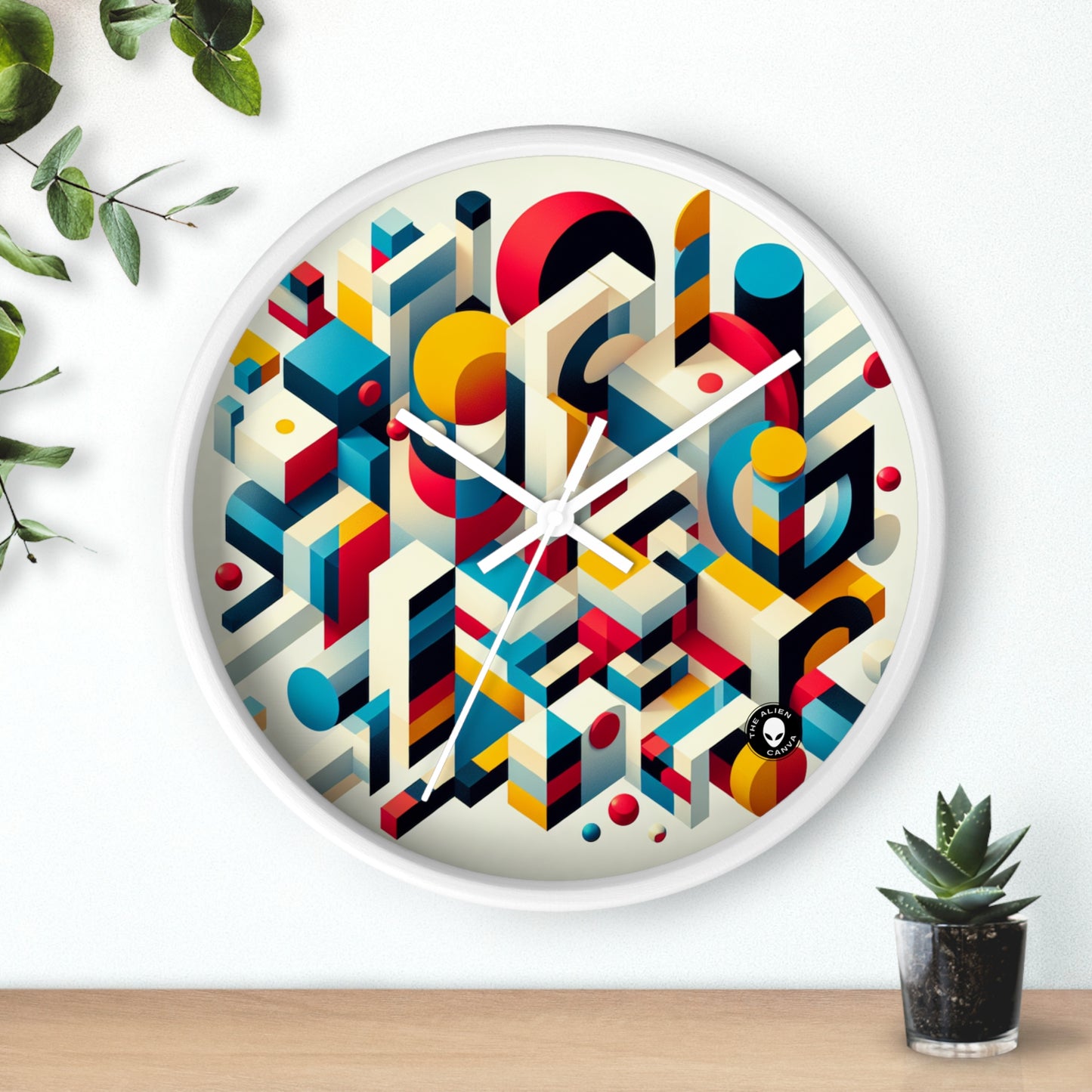 "Equilibrio armonioso: arte abstracto geométrico" - El reloj de pared alienígena Abstracción geométrica