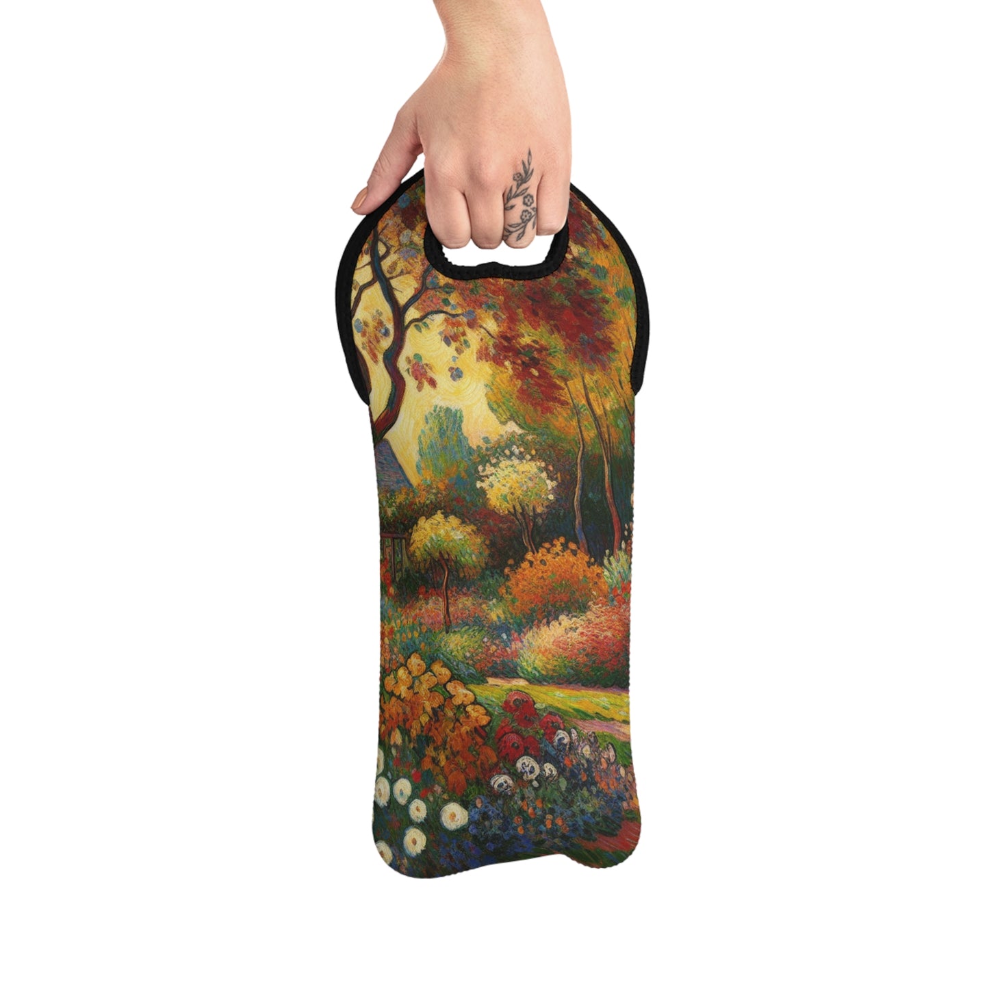"Fauvist Garden Oasis" - The Alien Wine Tote Bag Fauvism Style