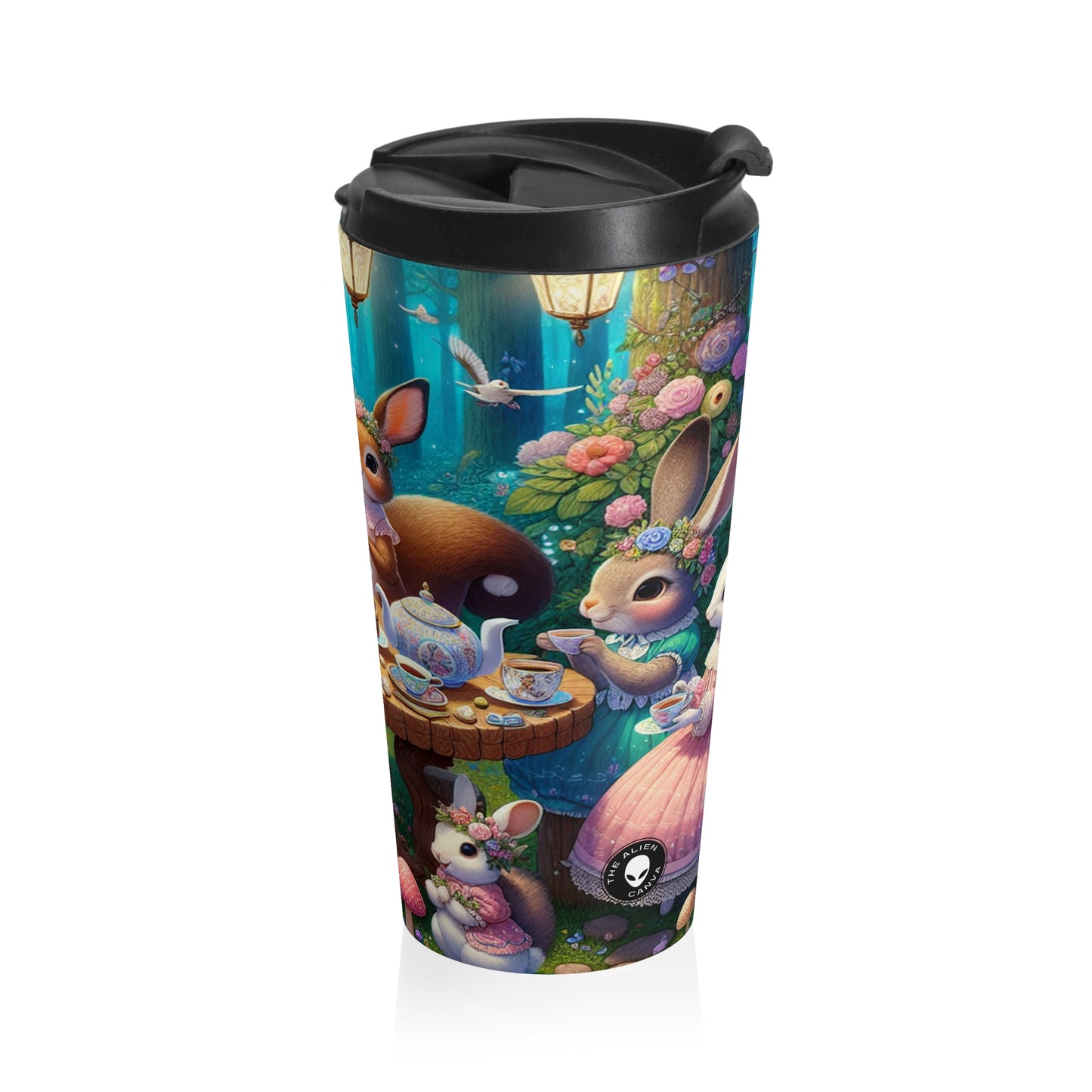 "Enchanted Tea Party in the Woodland Glade" - The Alien Stainless Steel Travel Mug