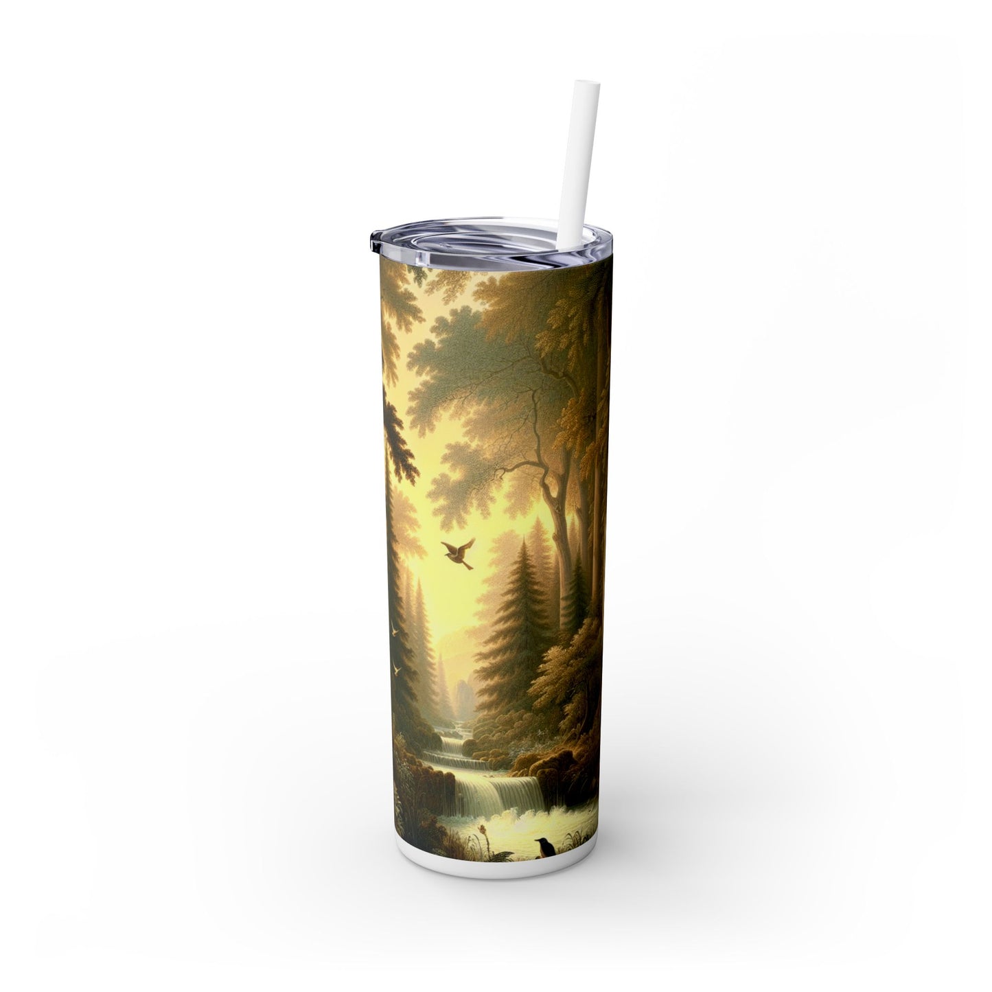 "Tranquil Forest Glen" - The Alien Maars® Skinny Tumbler with Straw 20oz