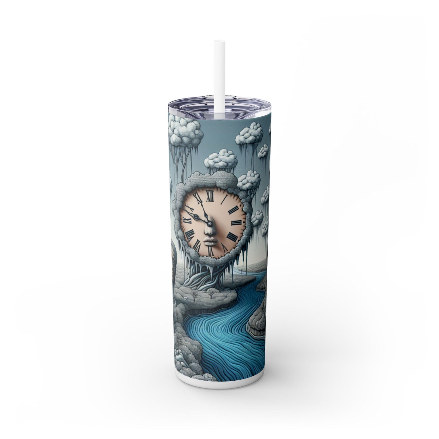 "Fantasy Wonderland: donde el tiempo se dobla y los árboles hablan" - Vaso delgado con pajita de 20 oz de Alien Maars®