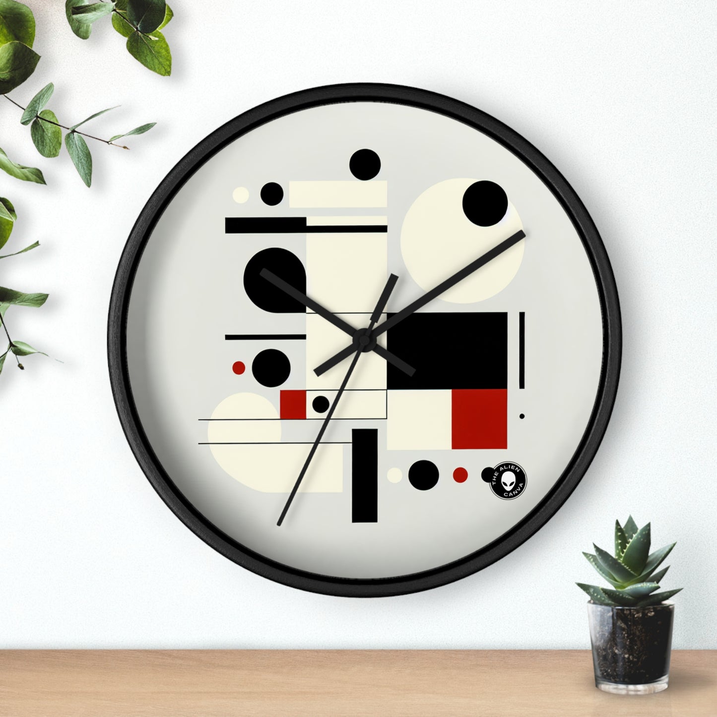 "Dynamic Balance: A Suprematist Exploration" - The Alien Wall Clock Suprematism