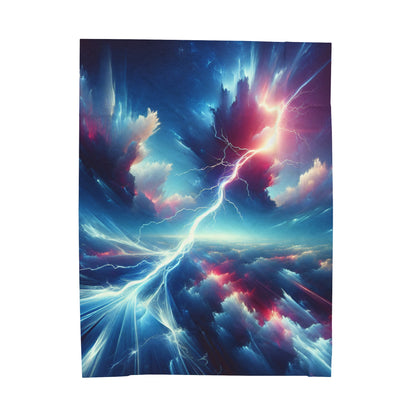 "Electricity In The Sky" - The Alien Velveteen Plush Blanket Digital Art Style