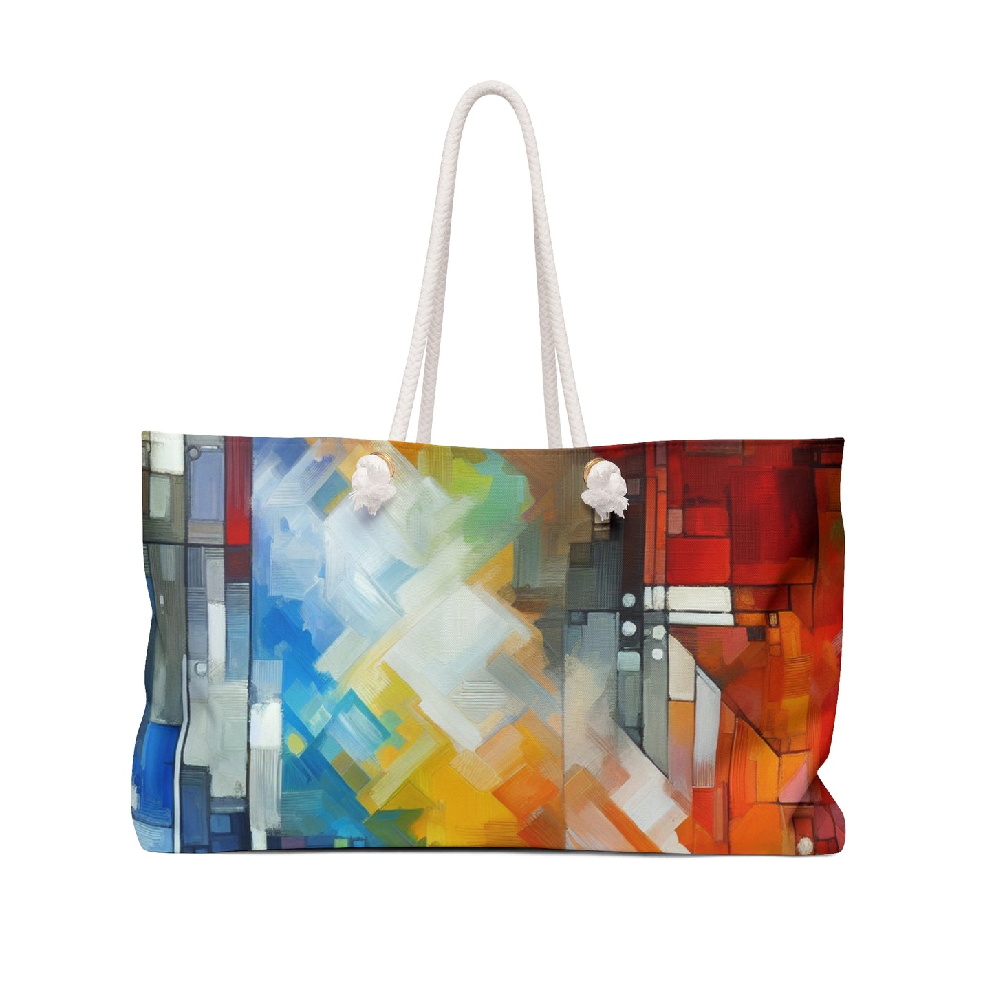 "Progrès optimiste : une œuvre d'art abstraite" - The Alien Weekender Bag Abstract Art