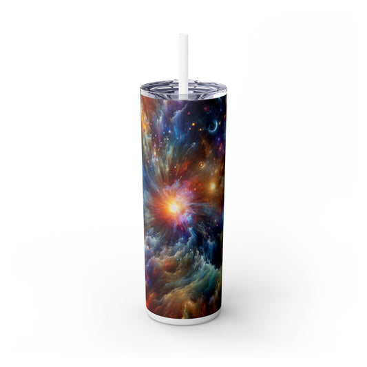 "Galactic Creation: A Kaleidoscope of Cosmic Wonder" - The Alien Maars® Skinny Tumbler with Straw 20oz