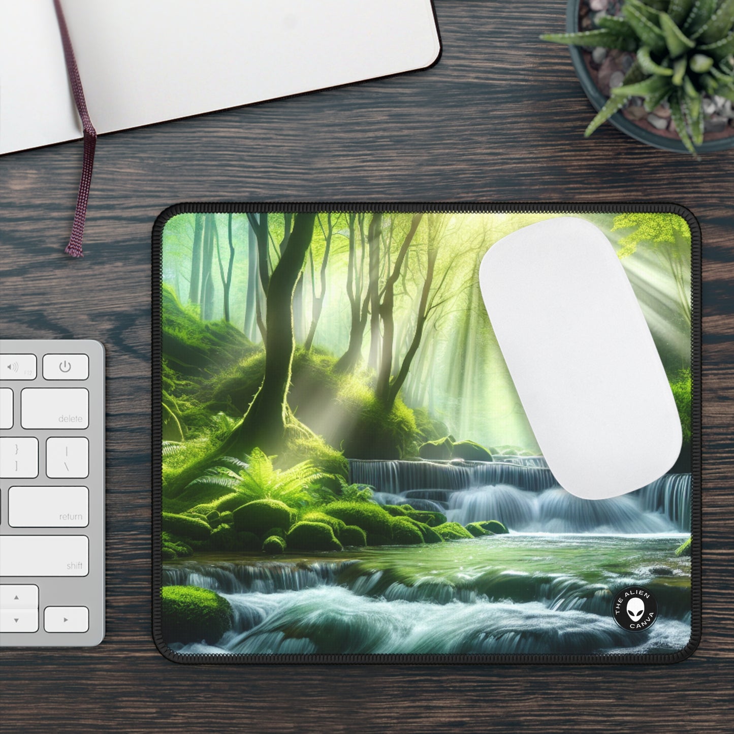 "Enchanting Waterfall Oasis" - The Alien Gaming Mouse Pad