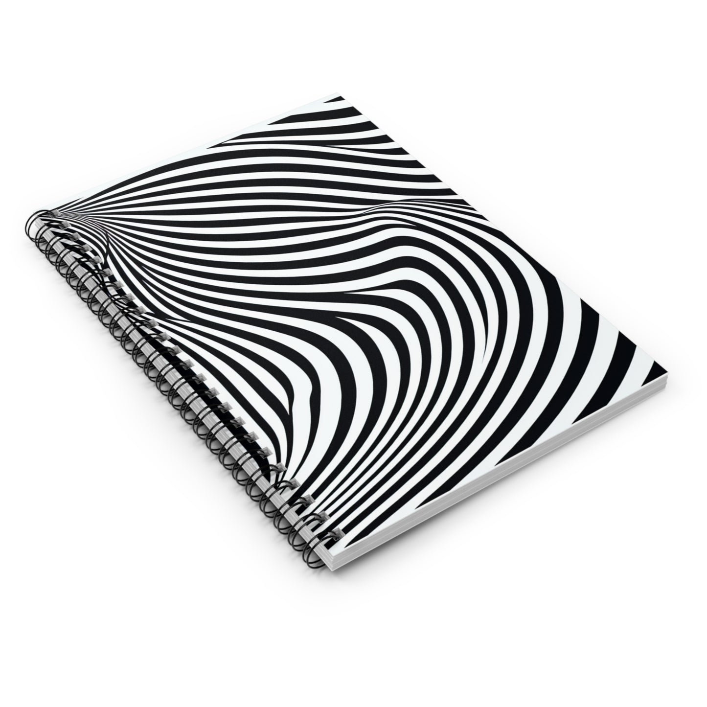 "Ola de ilusión óptica" - Cuaderno de espiral alienígena (línea reglada) Estilo Op Art