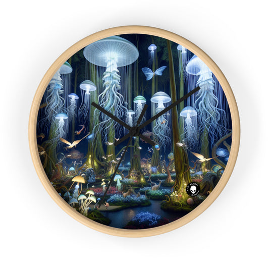 "Jellyfish Grove: A Luminescent Fantasy Forest" - The Alien Wall Clock