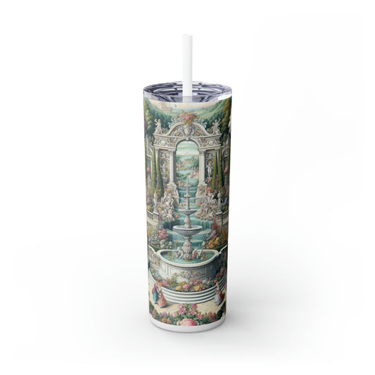 "Garden Elegance: A Rococo Affair" - The Alien Maars® Skinny Tumbler avec paille 20oz Rococo