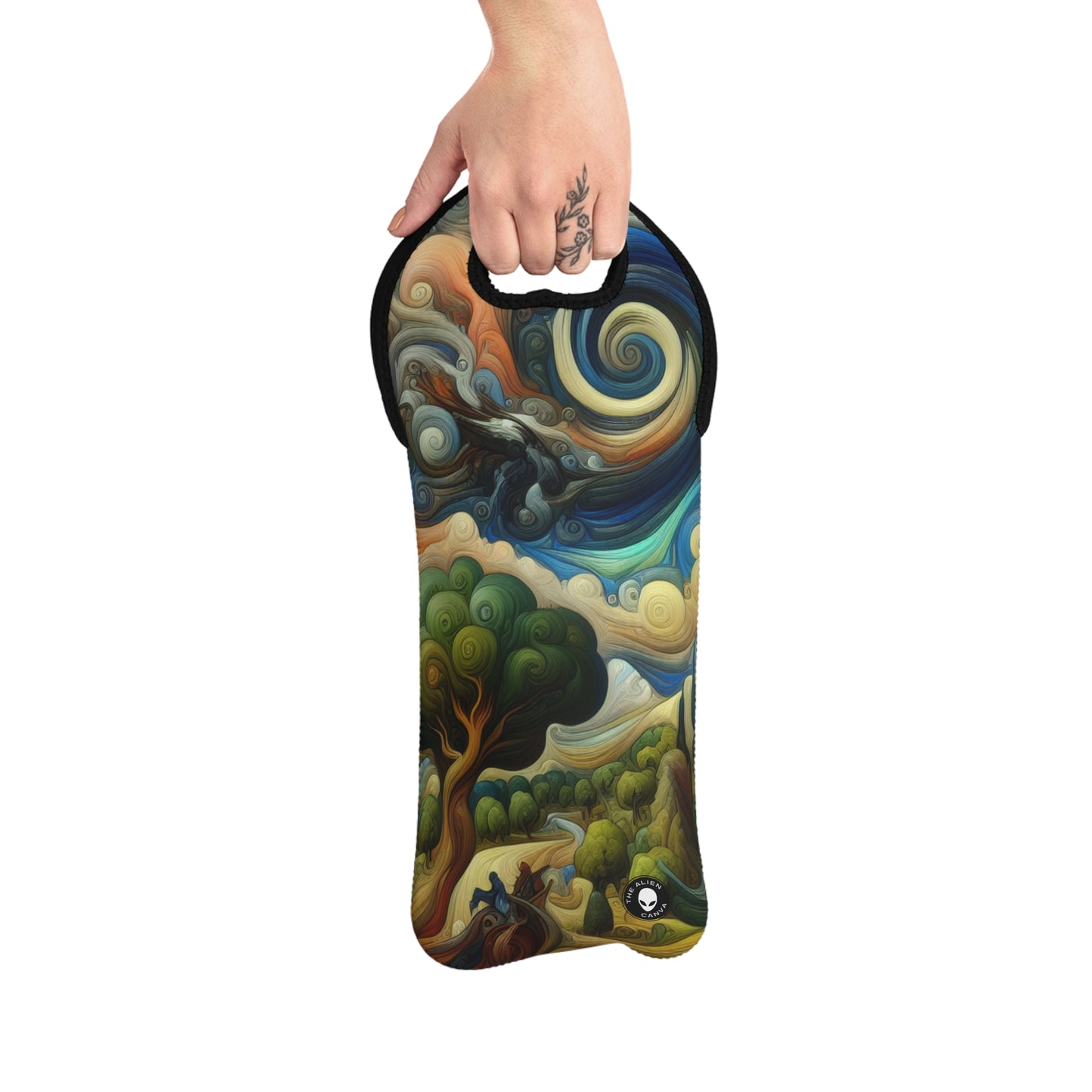 "Fusion of Aesthetics: Exploring Artistic Styles in Harmony" - The Alien Wine Tote Bag Stules