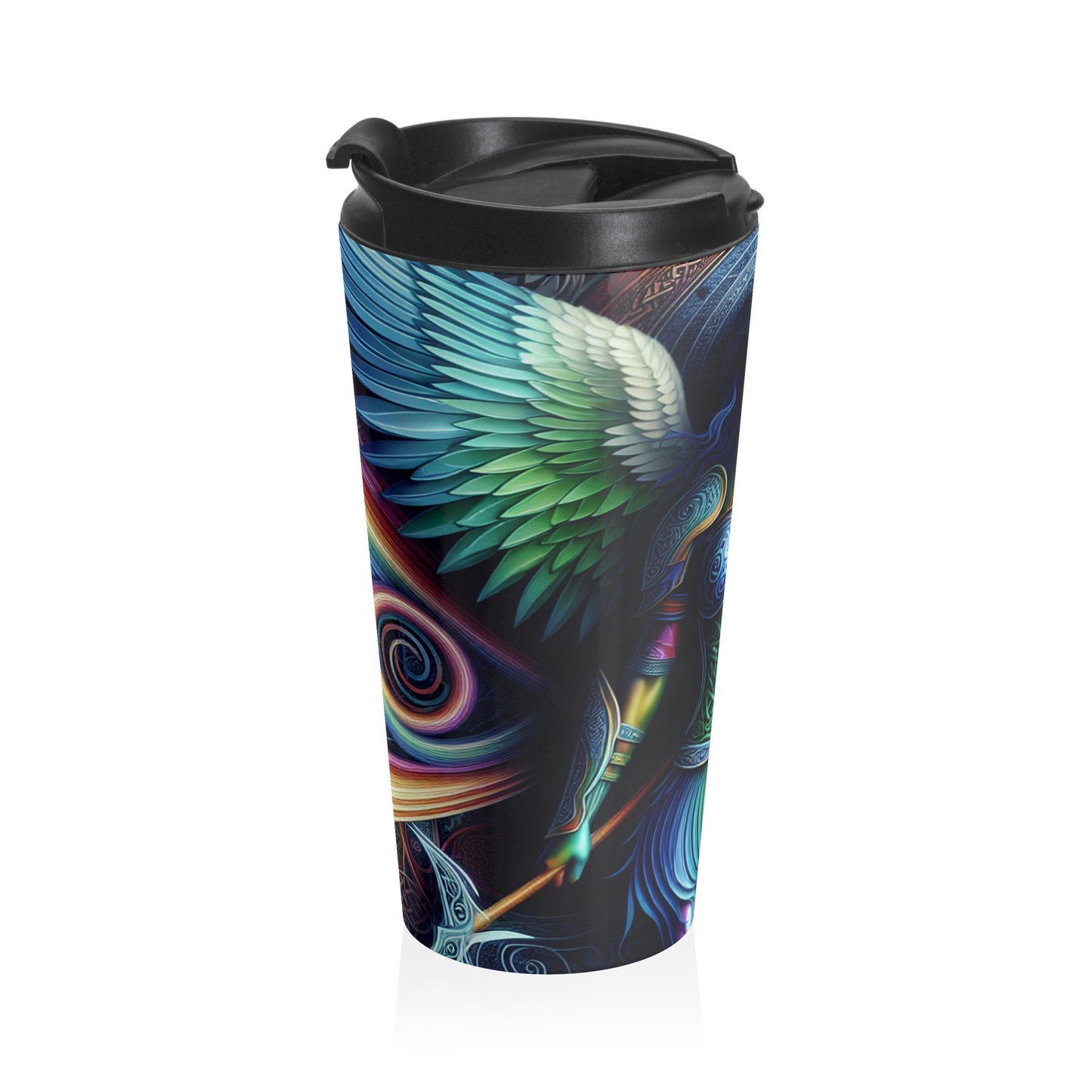 "Lionhearted Warrior Goddess: A Celtic-Inspired Artwork" - The Alien Stainless Steel Travel Mug Celtic Art