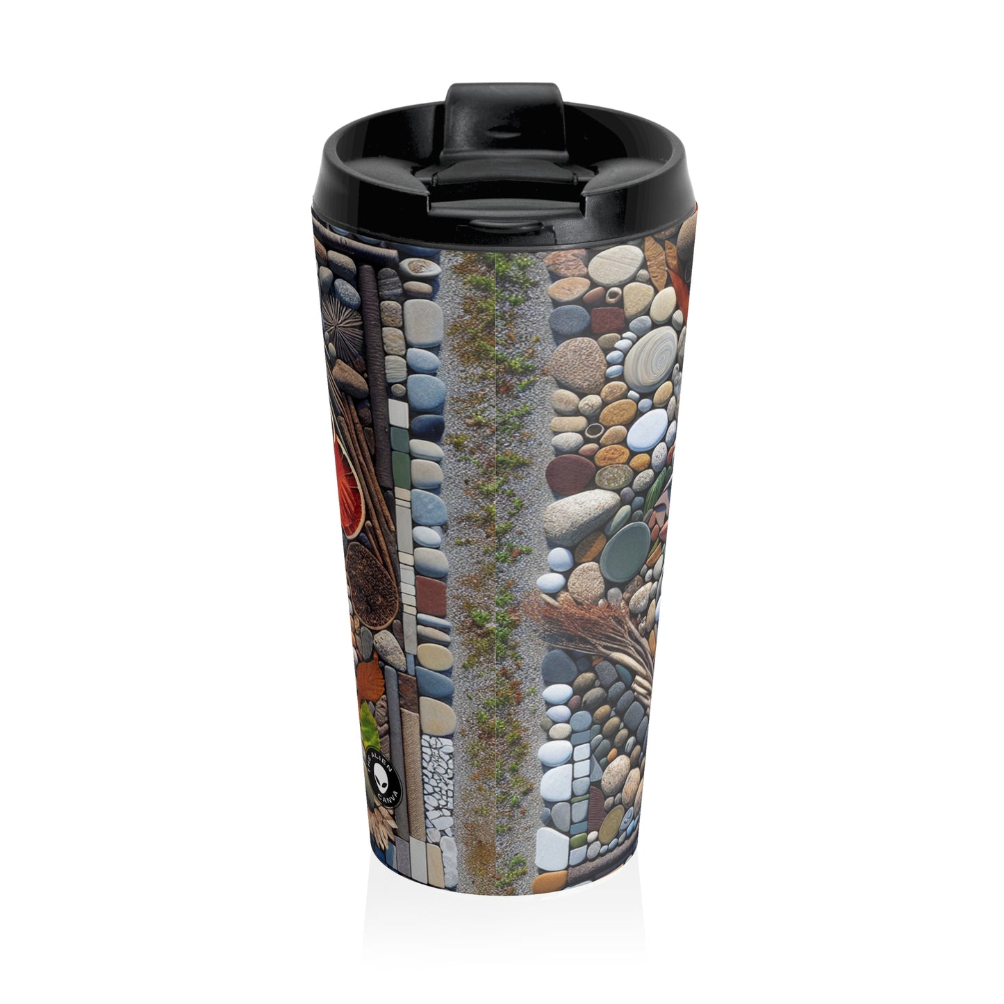 "Nature's Urban Canvas" - Mug de voyage en acier inoxydable Alien Land Art