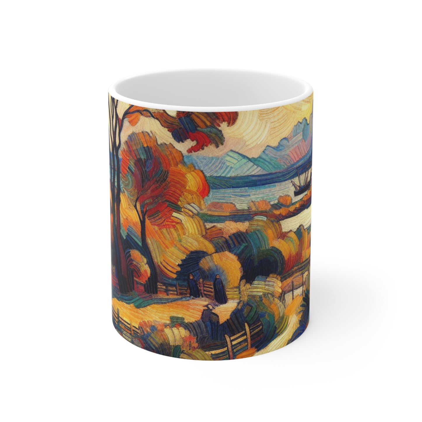 "Le kaléidoscope de la nature : une exploration fauviste vive du règne animal" - La tasse en céramique extraterrestre 11oz Fauvisme