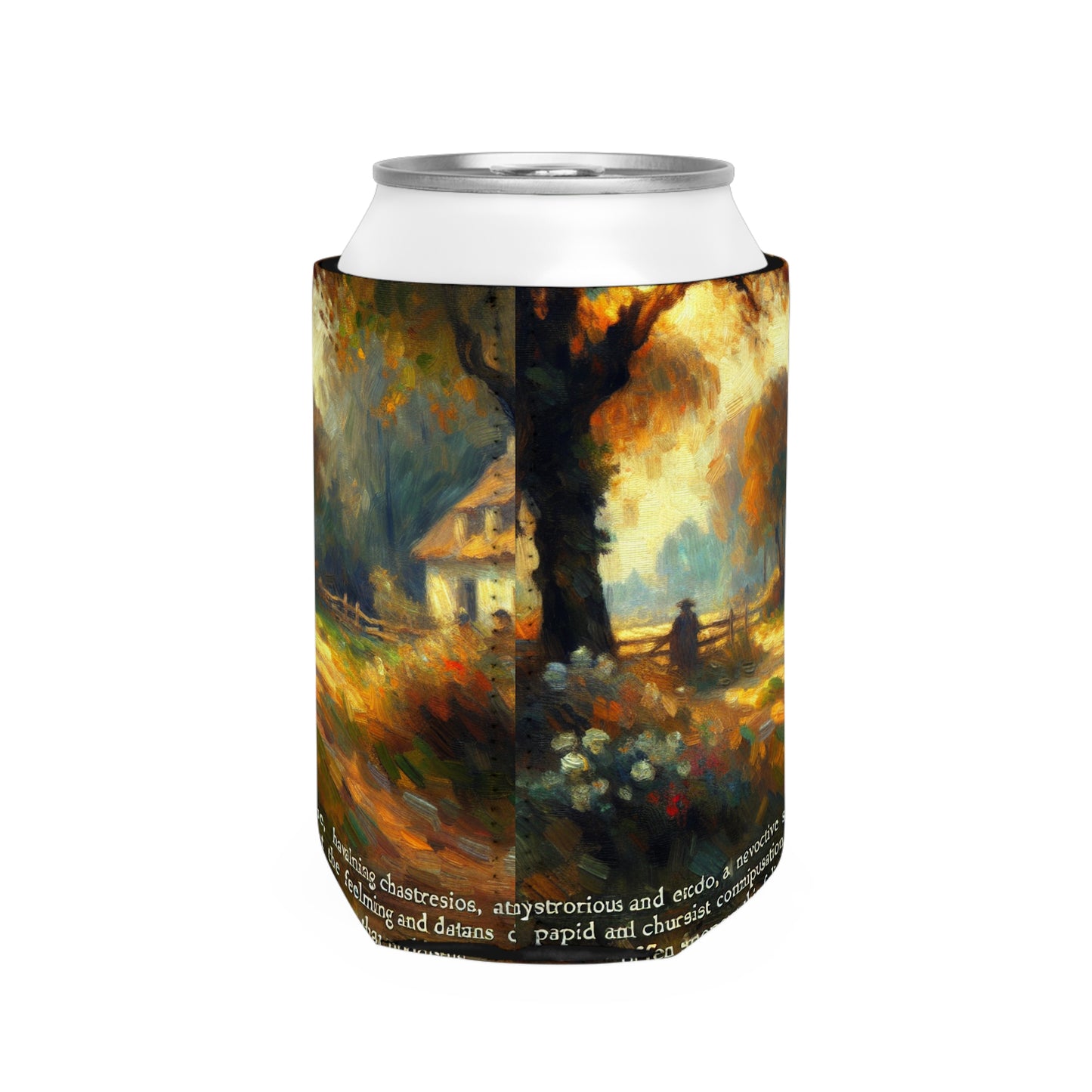 "Sunset Serenity: Impressionist Garden Painting" - The Alien Can Cooler Sleeve Impressionism