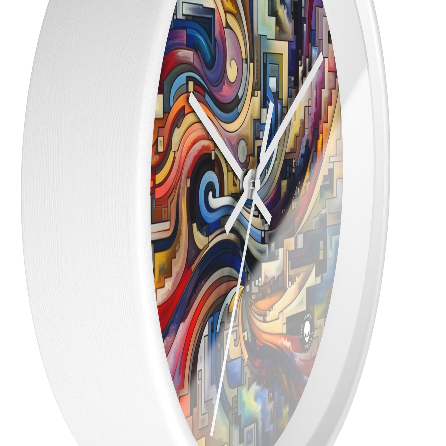 "Azul Sereno: Arte Abstracto con Formas Geométricas" - El Reloj de Pared Alien Arte Abstracto