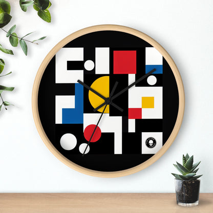 "Armonía suprema: exploración de la composición geométrica con colores llamativos" - El suprematismo del reloj de pared alienígena