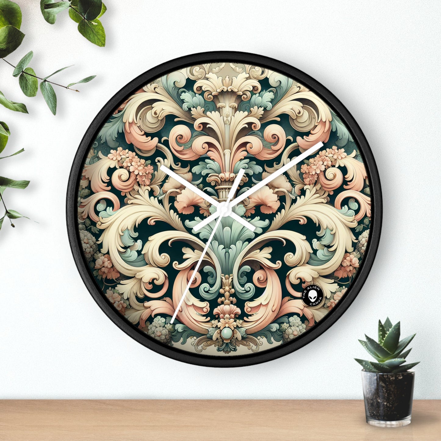 "Garden of Whimsy: A Rococo Fête" - The Alien Wall Clock Rococo