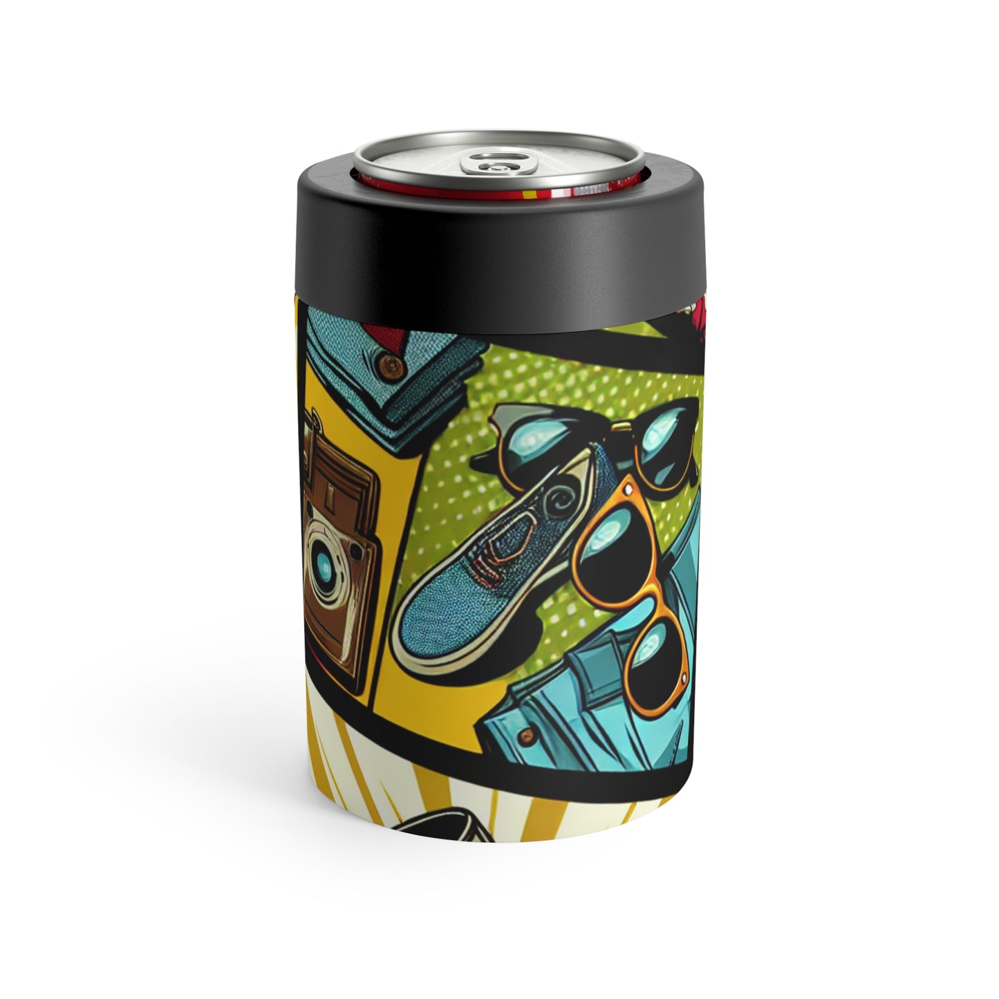 "Pop Art Apparel: A Collage of Vintage Style" - The Alien Can Holder pop art Style