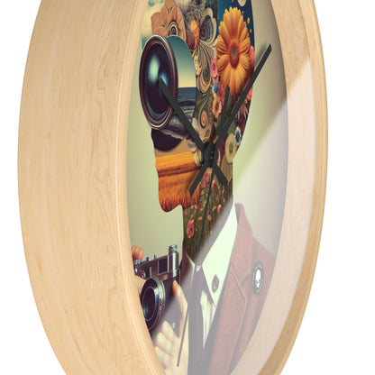 "Nature-Tech Fusion: A Photomontage Exploration" - The Alien Wall Clock Photomontage