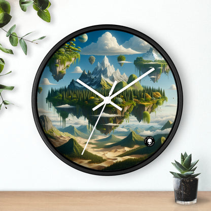 "Elemental Isles: A Dreamlike Journey through Nature's Wonders" - The Alien Wall Clock