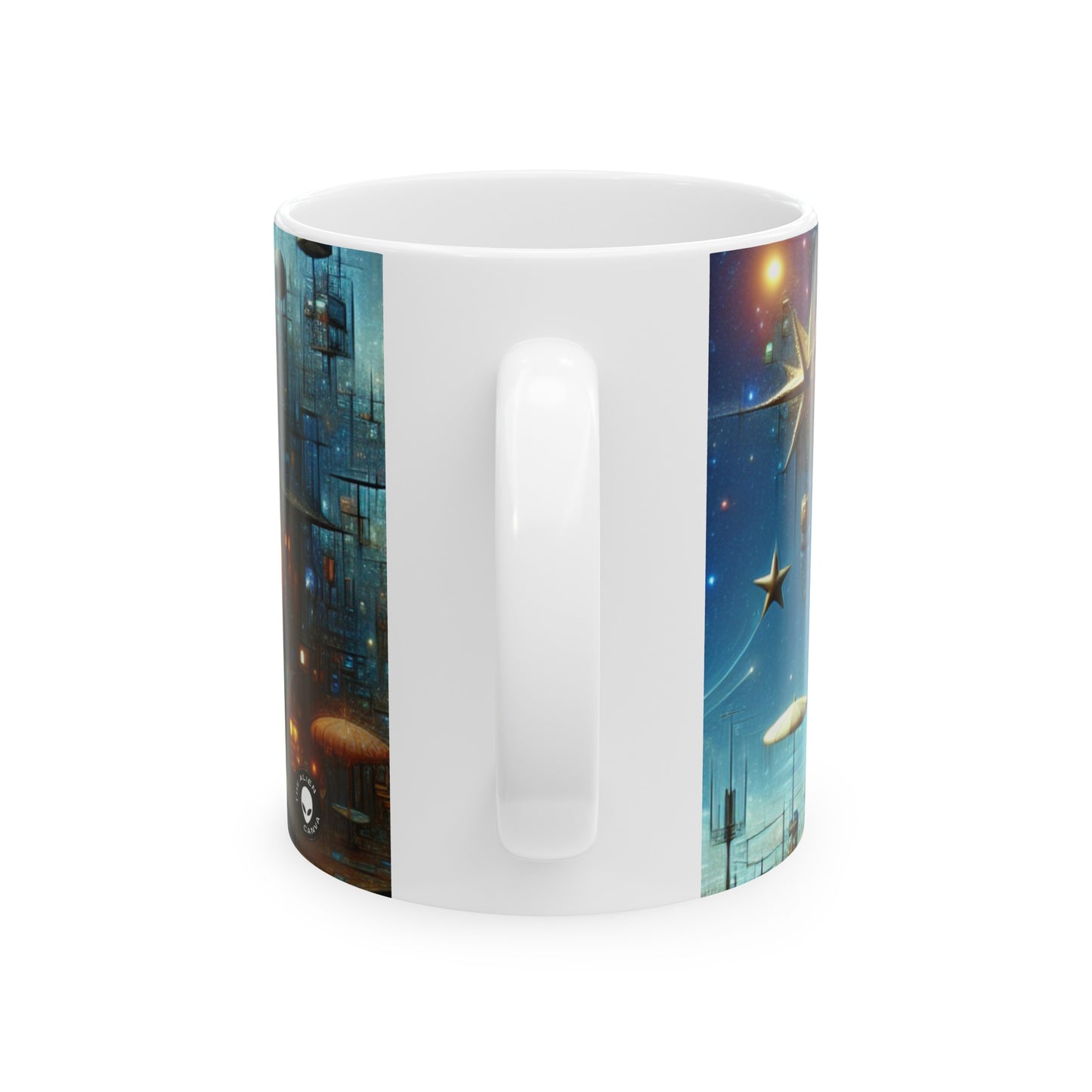 "Enchantement de cuisine : un monde fantaisiste d'objets vivants" - La tasse en céramique Alien 11oz Réalisme magique