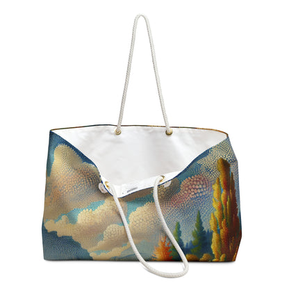 "Serenity in Dots: A Pointillism Sunset at the Beach" - The Alien Weekender Bag Pointillism