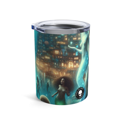 "Glimmering Depths: The Enchanted Underwater City" - The Alien Tumbler 10oz