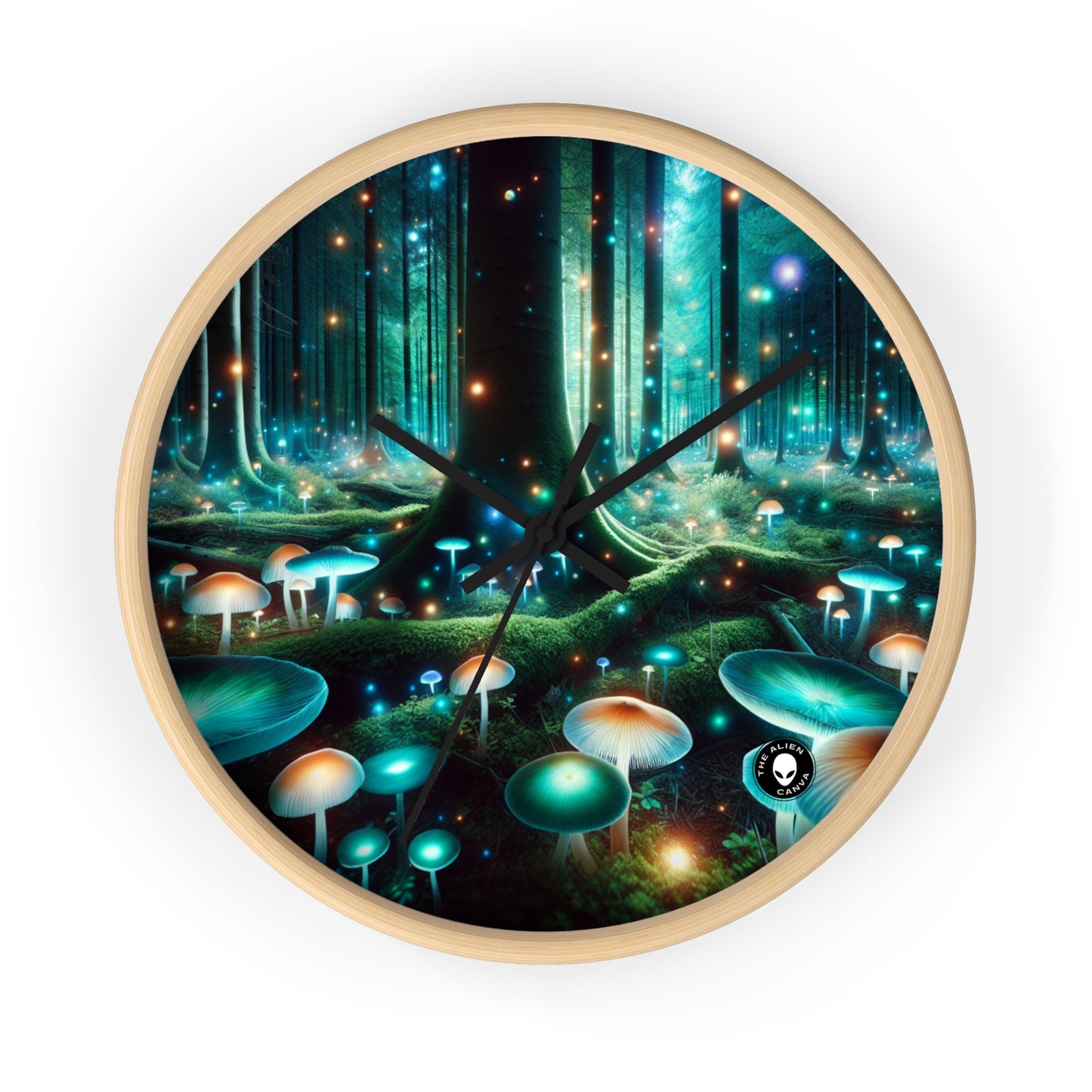 "Enchanted Night in the Fungus Forest" - The Alien Wall Clock