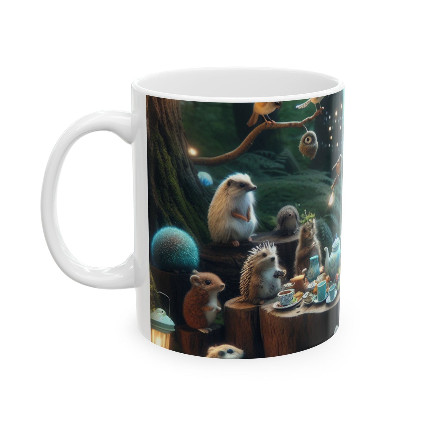 "Enchanted Tea Time: A Magical Forest Gathering" - The Alien Ceramic Mug 11oz