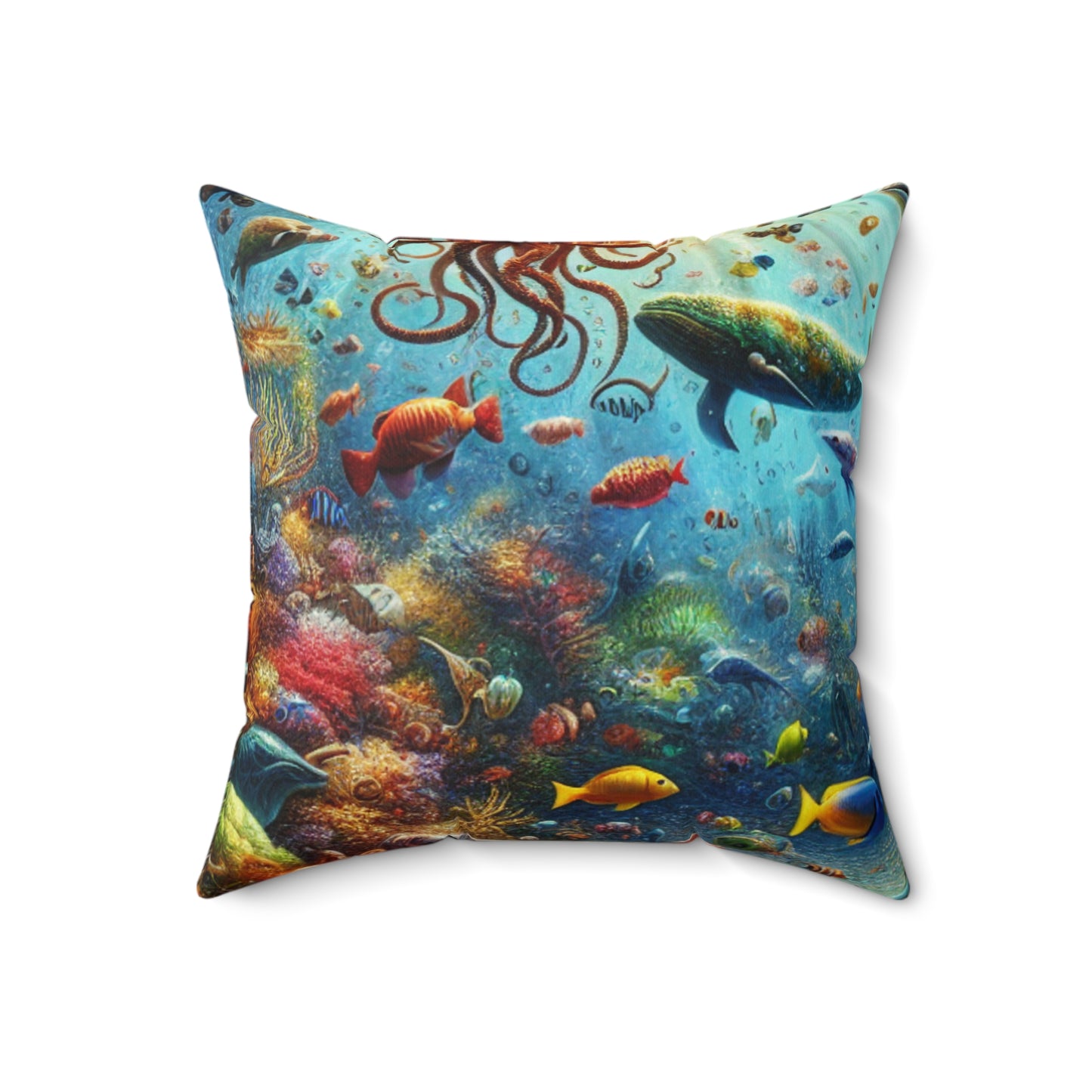 "Underwater Wonderland"- The Alien Spun Polyester Square Pillow