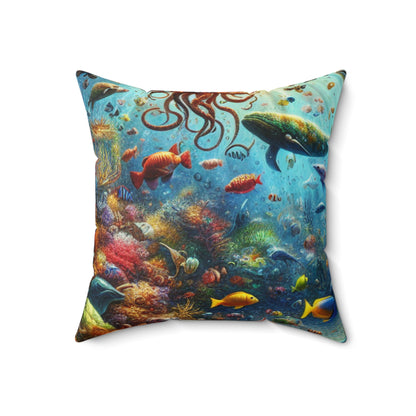 "Underwater Wonderland"- The Alien Spun Polyester Square Pillow