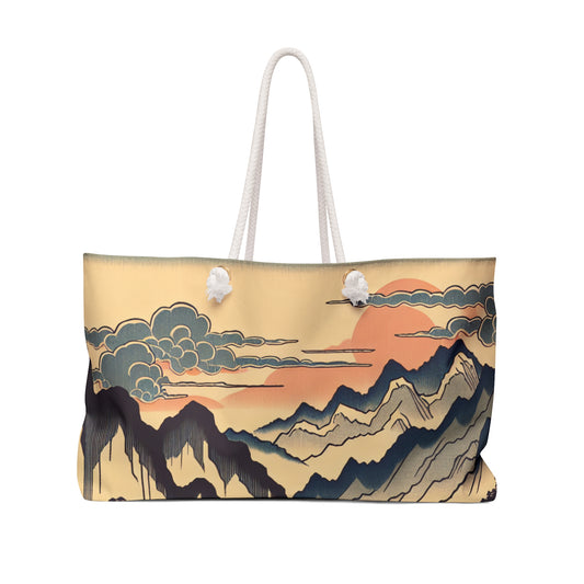 "Cherry Blossom Serenity: A Captivating Ukiyo-e Tribute to the Japanese Tea Ceremony" - The Alien Weekender Bag Ukiyo-e (Japanese Woodblock Printing)