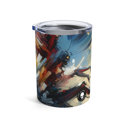 "Dance-Off Fury: Una batalla vibrante de equipos callejeros rivales" - The Alien Tumbler 10oz Action Art