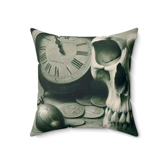 "Lingering Decay" - The Alien Spun Polyester Square Pillow Vanitas Painting Style