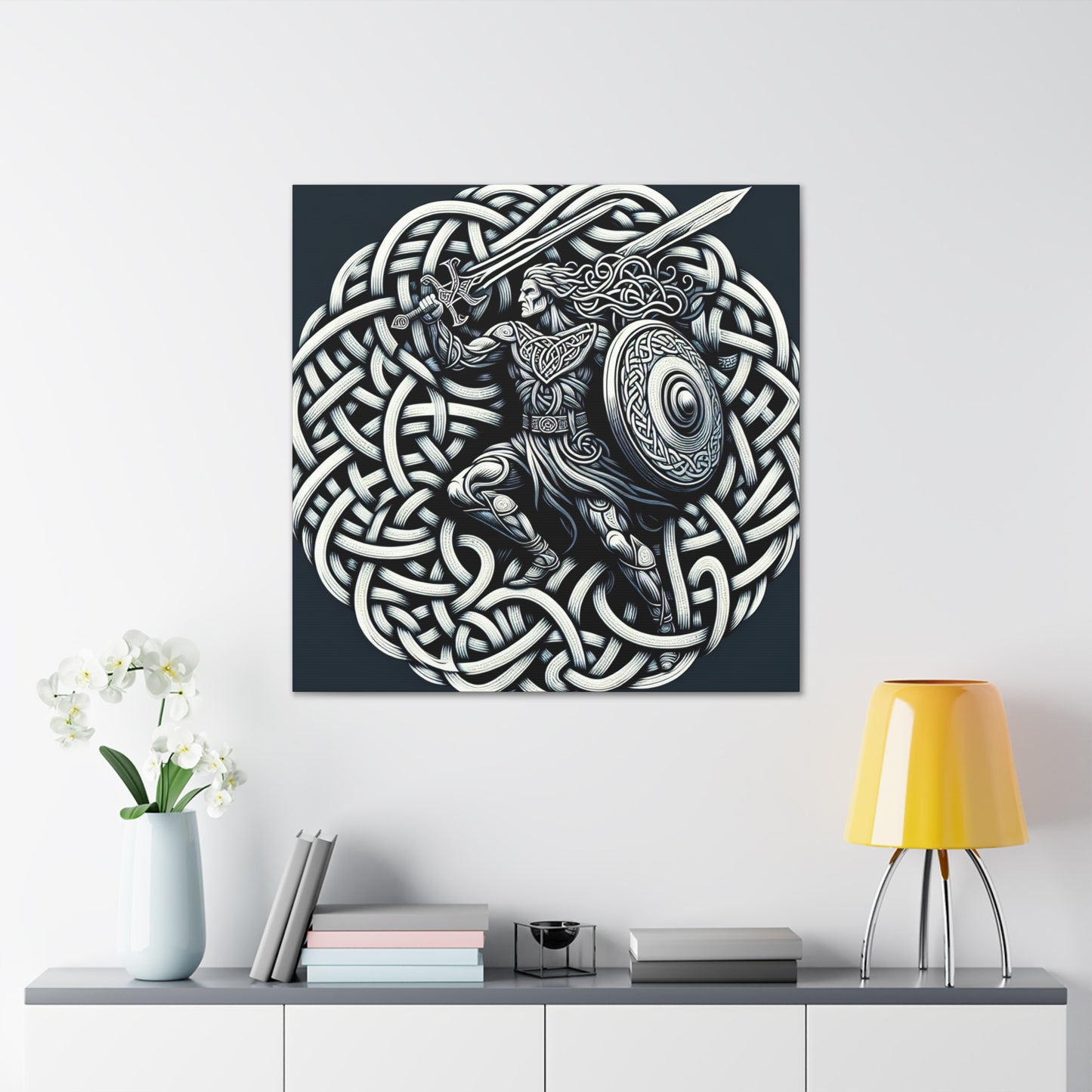 "Celtic Knight: Sword & Shield in Ancient Knots" - The Alien Canva Celtic Art Style