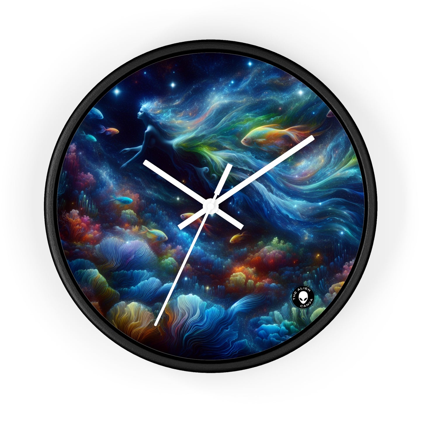 "Enchantment Under the Stars: A Mystical Underwater Journey" - The Alien Wall Clock