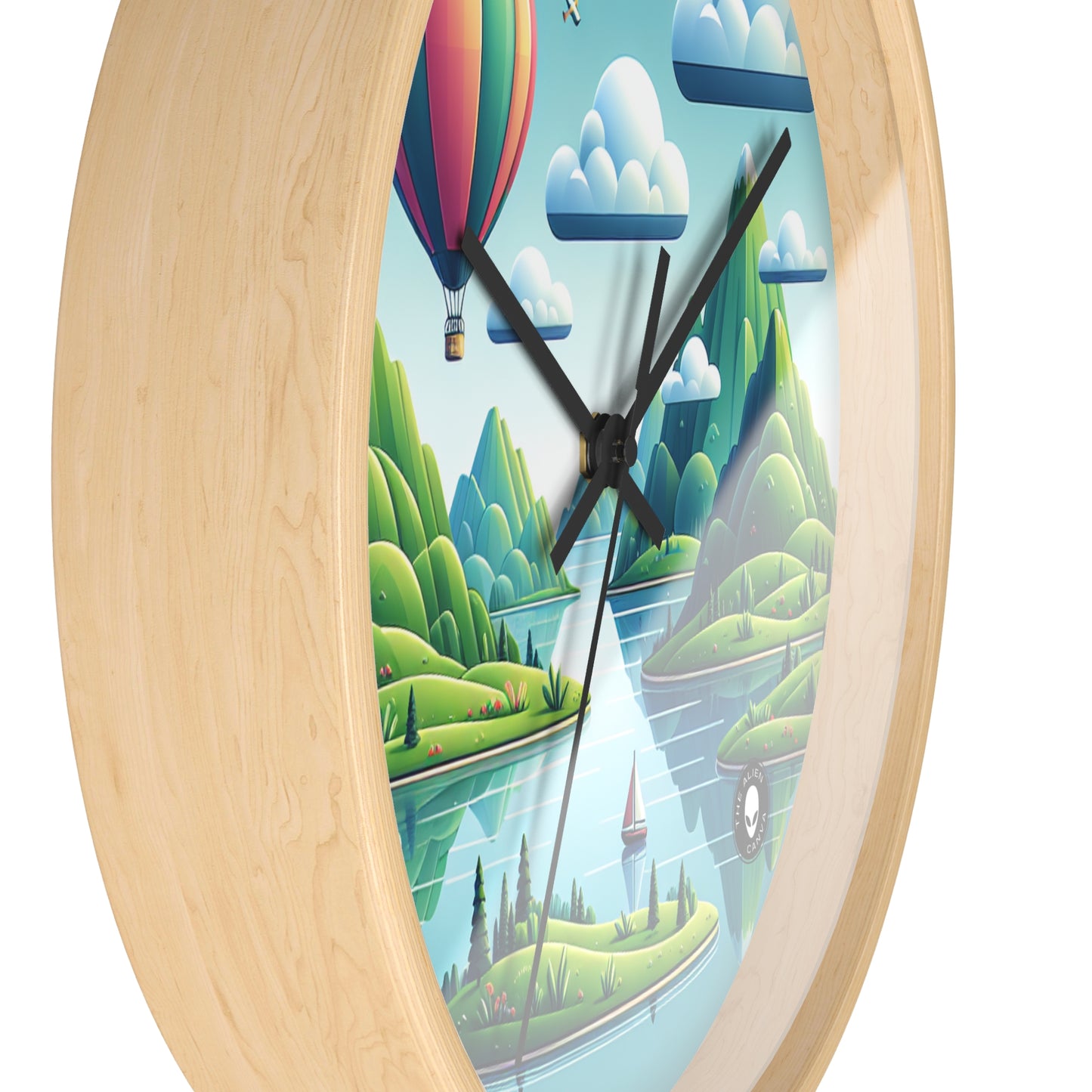 "Tranquil Skies: Hot Air Balloon Adventure" - The Alien Wall Clock