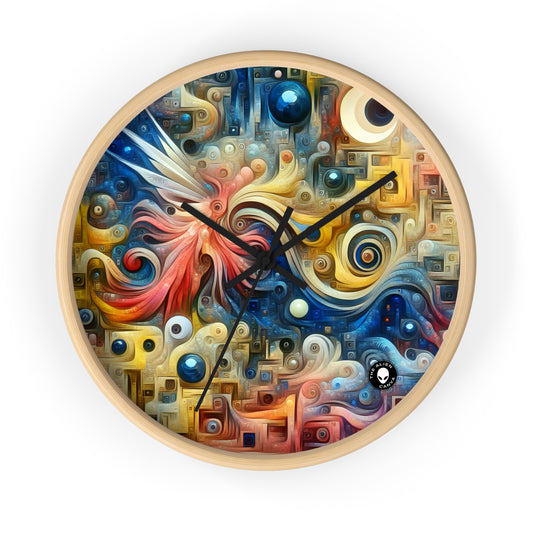 "The Timeless Garden: A Surreal Fusion of Nature and Time" - The Alien Wall Clock Surrealism