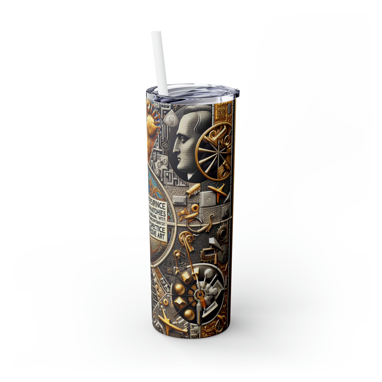 "Transgressive Art: Defying Norms and Expectations" - The Alien Maars® Skinny Tumbler with Straw 20oz Transgressive Art Style