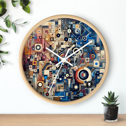 "Corazones conectados: el amor en la era digital" - Arte conceptual del reloj de pared alienígena