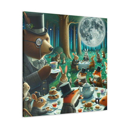 "Enchanted Moonlit Tea Party in the Forest" - The Alien Canva