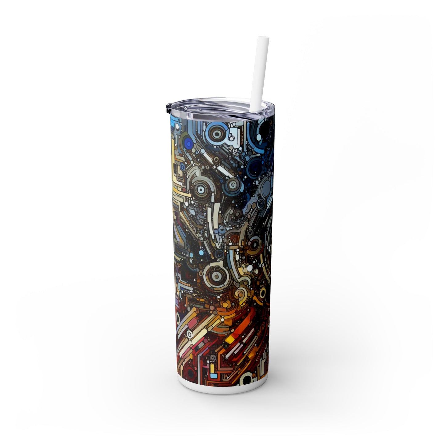 "Deconstructing Power: A Post-structuralist Exploration of Language" - The Alien Maars® Skinny Tumbler with Straw 20oz Post-structuralist Art