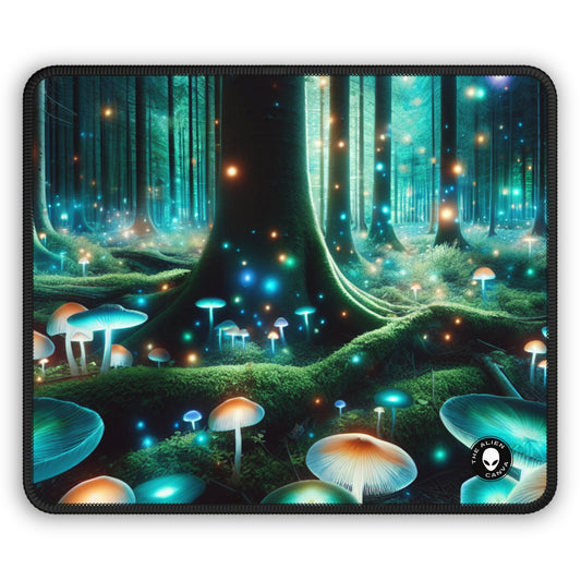 « Nuit enchantée dans la forêt fongique » – Le tapis de souris de jeu Alien