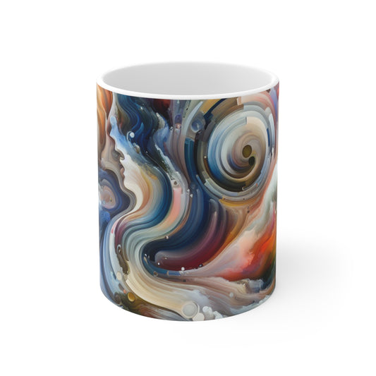 "Living Canvas: The Transcendence of Art and Humanity" - The Alien Ceramic Mug 11oz Video Art