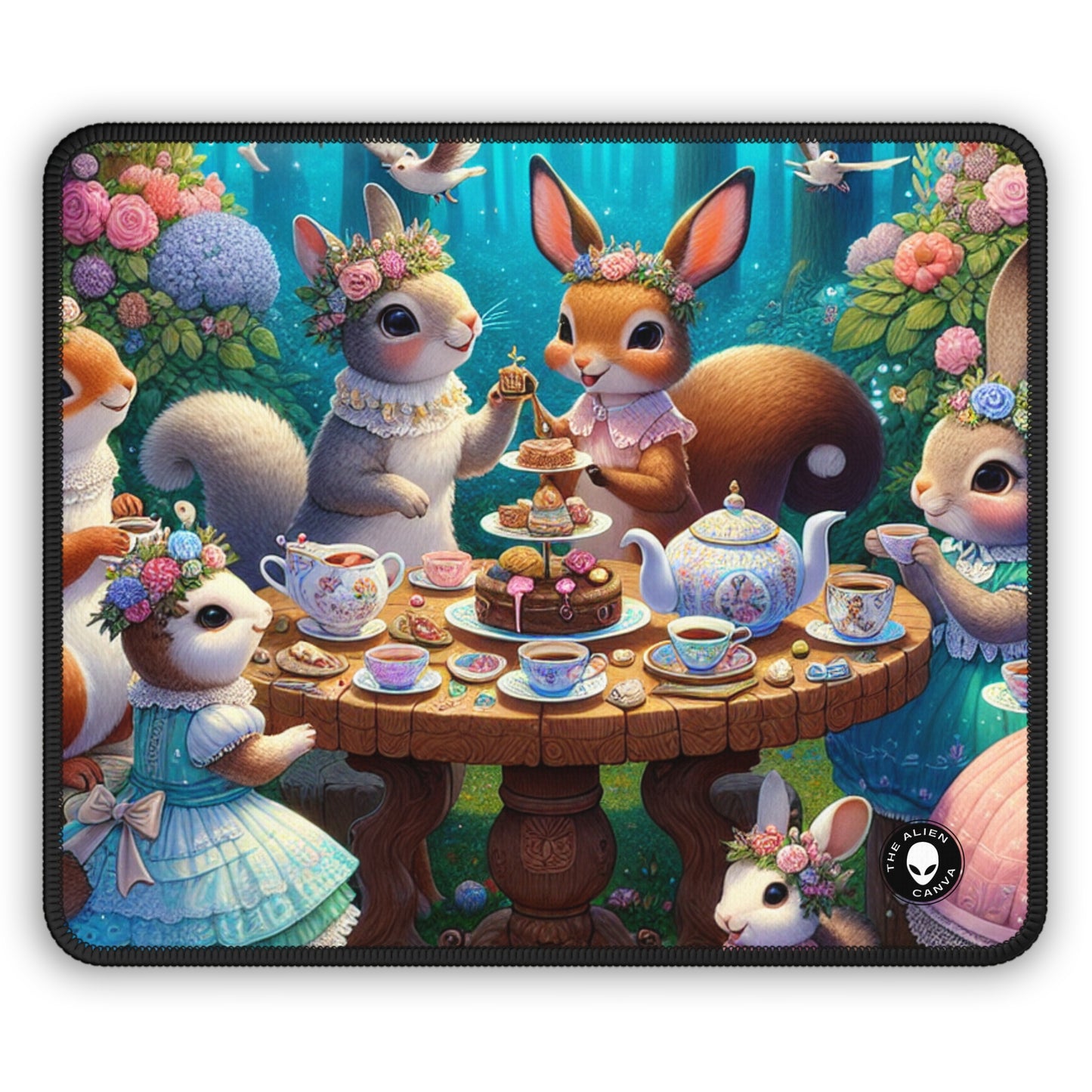 "Enchanted Tea Party in the Woodland Glade" - The Alien Gaming Mouse Pad