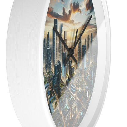 "Future Métropole : Une utopie urbaine néo-futuriste" - L'horloge murale Alien Néo-futurisme