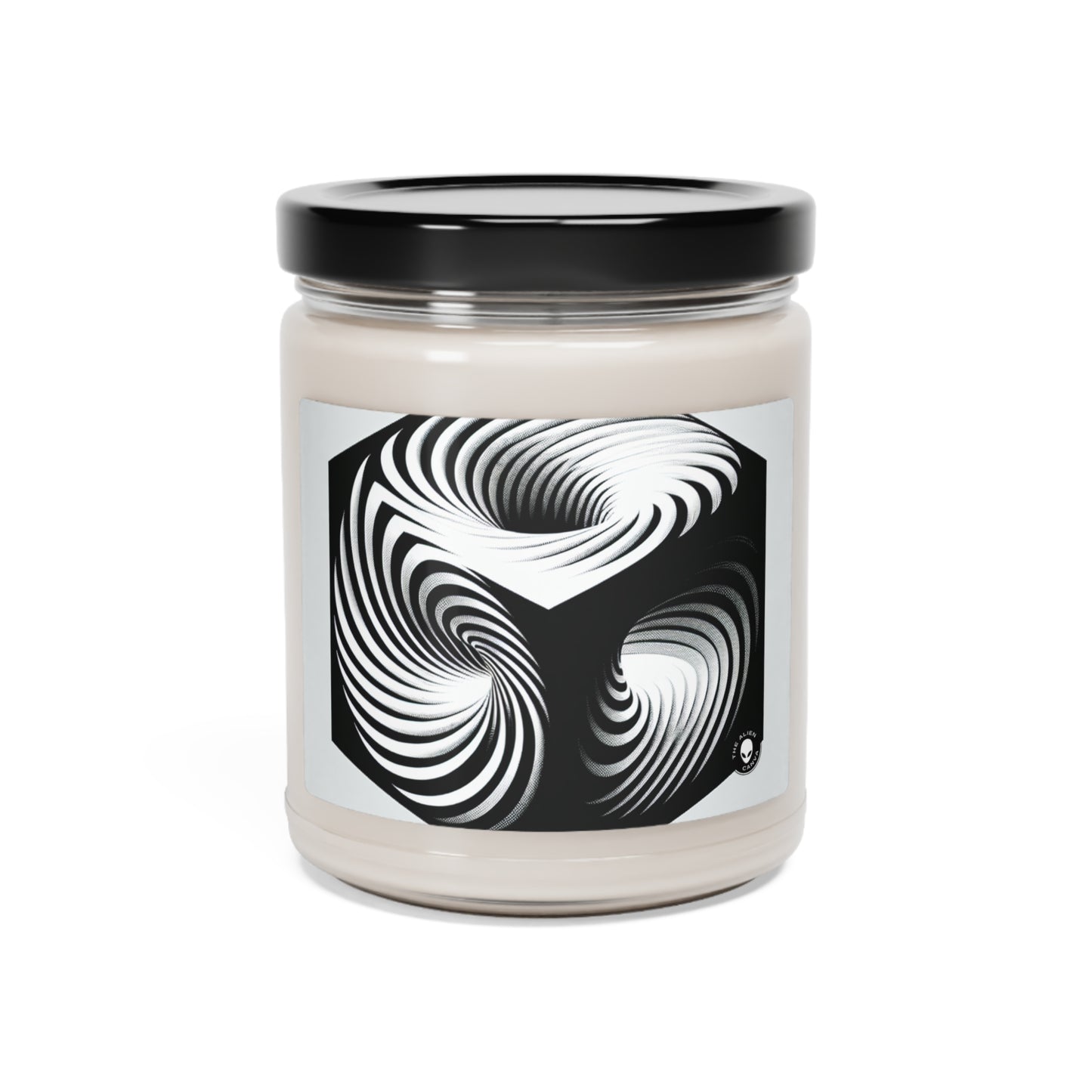 "Cube convolutif : une illusion d'optique de mouvement incessant" - La bougie de soja parfumée Alien 9oz Op Art