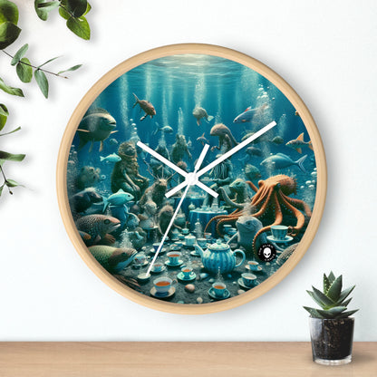 "La hora del té en el mar azul profundo" - El reloj de pared extraterrestre