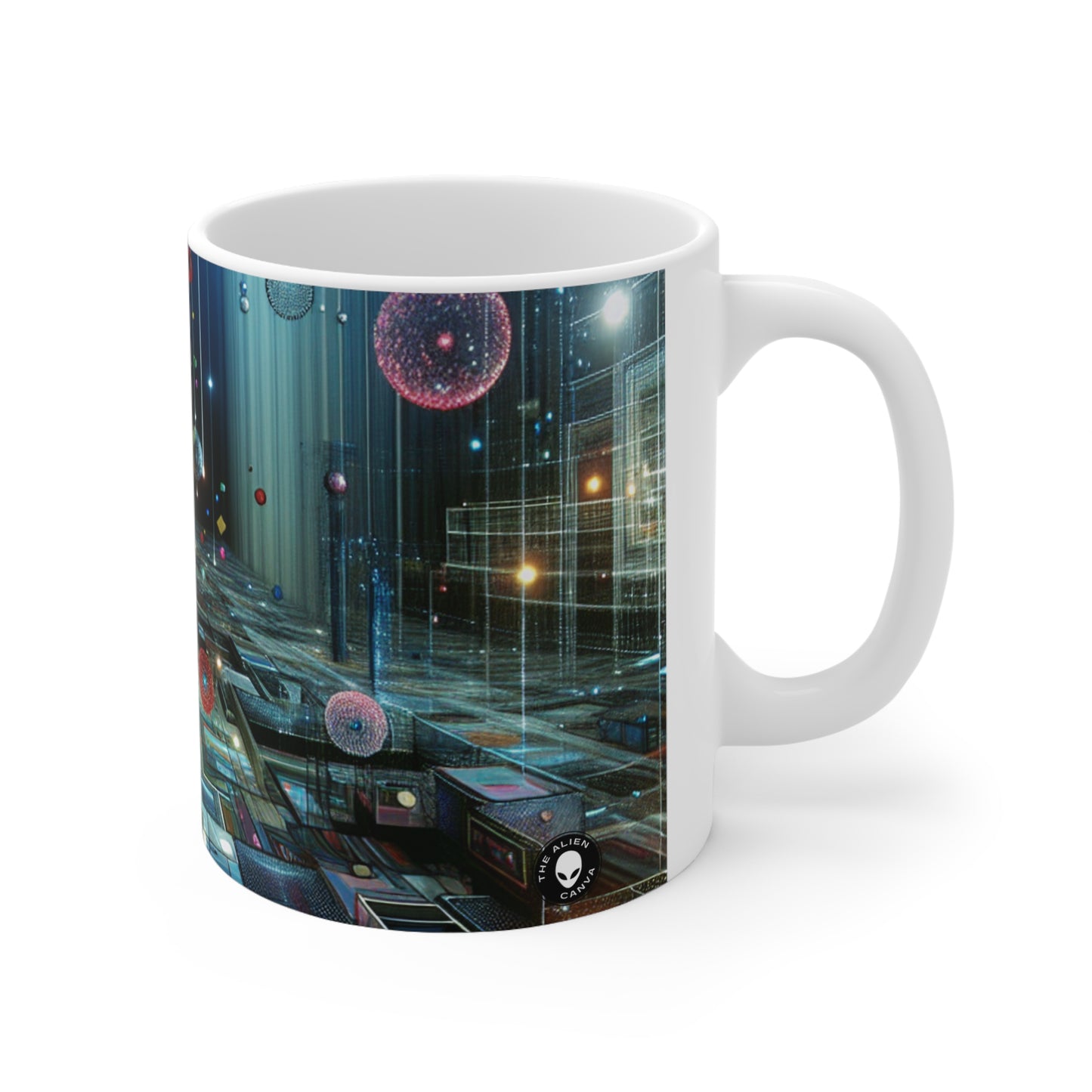 "Oasis encantado: una experiencia de jardín de realidad virtual" - The Alien Ceramic Mug 11oz Virtual Reality Art